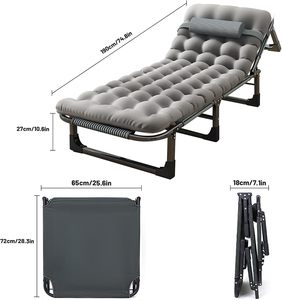 Cama <span class=keywords><strong>de</strong></span> Campaña Resistente <span class=keywords><strong>para</strong></span> Adultos con Colchón, Cama <span class=keywords><strong>Plegable</strong></span> Portátil <span class=keywords><strong>de</strong></span> 10 Patas, Cama <span class=keywords><strong>de</strong></span> Campaña Extra Estable <span class=keywords><strong>para</strong></span> Acampar - Product Image 2