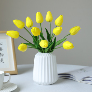 Wholesale Realistic <strong>Tulip</strong> Bouquet Bundle High Quality Soft PVC Simulation White Artificial <strong>Table</strong> Flowers - Product Image 4