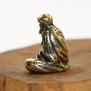Estatua de Buda de Cobre Antiguo, 1 Pieza, Estatua de Buda de Cobre Sólido, Estatua de Bodhidharma Patriarca, Adorno de Bronce - Product Image 3