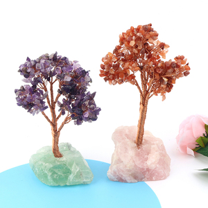 Natural Crystal Chips Money Tree Raw Base Copper <b>Wire</b> Wrapped Healing Crystal Tree <b>for</b> Feng Shui - Product Image 1