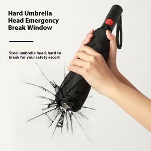 Parapluie résistant aux intempéries avec poignée à motif antidérapant et tête en acier robuste pour la pluie ou le soleil, logo publicitaire personnalisable - Product Image 5