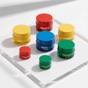 Tarro de Vidrio Cosmético Rojo y Amarillo Vacío de 30g 50g con Tapa para Almacenamiento de Crema Facial y Loción - Product Image 1