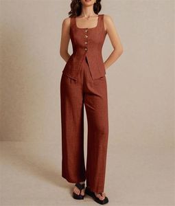 Primavera due pezzi Set tute Casual completi donna camicia <span class=keywords><strong>Beige</strong></span> camicetta lunga top plissettato <span class=keywords><strong>pantaloni</strong></span> larghi 2 Set - Product Image 6