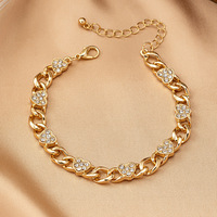 Ensemble collier et bracelet pour femme en alliage électroplaqué, avec pendentif clochette et gouttes d'eau, style rétro hip-hop, vente en gros