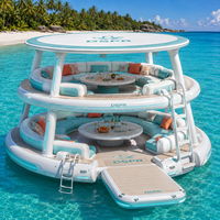 Plateforme flottante gonflable Water Dock, idéale pour bronzer au soleil dans la piscine, la pêche, les activités aquatiques en famille en plein air