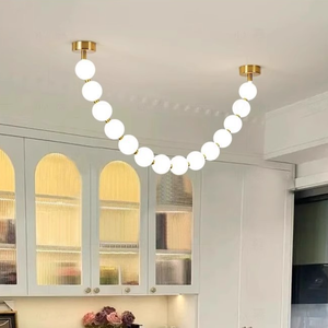 Lampade a Sospensione Minimaliste in Stile Nordico, Lampadario Moderno a Linea Sottile, Dimmerabile, a Forma di Collana di Perle <span class=keywords><strong>per</strong></span> Soggiorno - Product Image 6