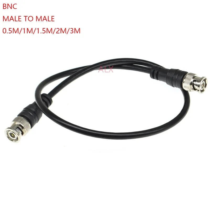 Kabel Adaptor BNC Pria KE Pria, 0.5M/1M/2M/3M untuk Kamera CCTV Konektor BNC Kabel 3C2V 75ohm Aksesori BNC