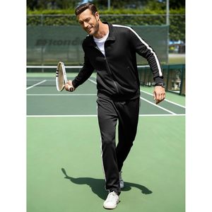 Men's Track Suit 2 Piece Full Zip Sweatshirt And <b>Joggers</b> Sporty Breathable Outfit Set For Adults - Product Image 6