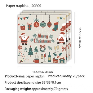 DAMAI Merry Christmas Tableware Sets Santa Claus Disposable Dinner Tableware Set With 7" Plate 9" Plates Napkins Cups Forks - Product Image 5