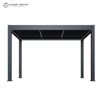 Pergola Bioclimatique Autoportante de Luxe Prestige 4x3m en Aluminium Motorisée Électrique Étanche Thermolaquée pour Balcon et Jardin