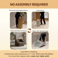 Heiß begehrtes modernes minimalistisches Design Stoff-Vollschwamm-Roll-Pack-Vakuum-Kompressionssofa – einfacher Versand für Wohnzimmer & Apartment