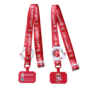 HAPPY GIFT Custom Logo 2-in-1 Cell Phone Lanyard Adjustable Polyester Neck Strap Charm Chain Water Bottle Strap Cup Holder