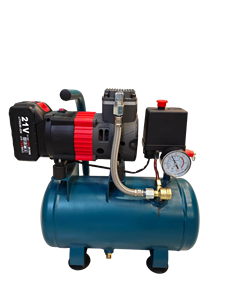 Compresseur d'air à piston 9L 1000W alimenté au lithium pour chantier de construction, fonctionnement stable, monocylindre, corps en métal épais - Product Image 1