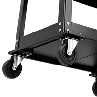 Chariot à outils robuste en acier laminé à froid à 3 niveaux, 1 tiroir, serrure à clé, capacité de charge de 300 kg, côtés en panneau perforé, design moderne, OEM