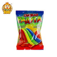 China Wholesale Kingyang Brand Sugar Coated rainbow Sour Candy Licorice Gummy Candy Roll Soft Candy 20g