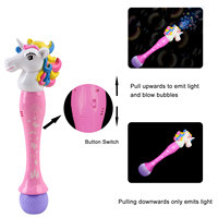 Baguette à bulles licorne lumineuse, souffleur de bulles automatique avec lumières colorées pour les fêtes d'enfants, cadeau d'extérieur
