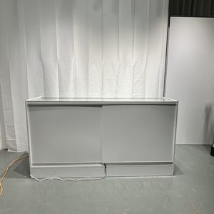 HIKUYA Fabrieks Prijs Volledig Glazen Displaykast Kassa met Gehard Glas & MDF Wit Eco-vriendelijk Modern Design - Product Image 4