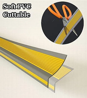 Bande de protection d'escalier auto-adhésive en TPE+ antidérapante en forme de U, service de découpe disponible (9-40mm)