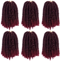 Tresses synthétiques en fibre à basse température, 8 pouces, volumineuses, pour femmes, extensions de cheveux, torsades à ressort, bomb twist, crochet, trame unique