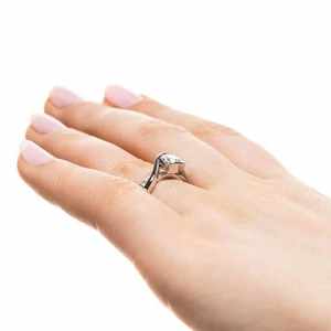 Anillo de Boda Clásico Hecho a Mano y Personalizado, Exclusivo, con Diamante Natural como Piedra Central, Oro Sólido de 14k, para Fiestas, Fabricante de Joyería Fina - Product Image 2