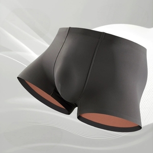 Nouveaux boxers tricotés respirants pour hommes, mélange aléatoire de couleurs unies, taille mi-haute, doux, de fabrication chinoise - Product Image 3