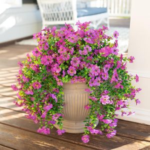 Green Dream Artificial Flowers Plastic Silk <b>Eucalyptus</b> Wedding Decorations Single <b>Branch</b> UV Violet 45 Mesh Rattan - Product Image 1