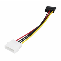 Kabel Daya Hard Drive SATA Tipe-D 4-Pin Adaptor Serial Jaket PVC Fungsi Magnetik Konduktor CCA 15CM Komputer Superlink/OEM