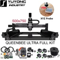 Kit complet de routeur CNC pour bois Black Extrusion 5075 QueenBee Ultra/Pro avec rails linéaires améliorés, machine de travail du bois 4 axes 3D