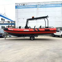 Bateau pneumatique de luxe à coque en V profond en aluminium, capacité 14 personnes, 7,5 m, PVC Mehler avec cabine à toit rigide, pour relevés, fabrication OEM/ODM en Chine