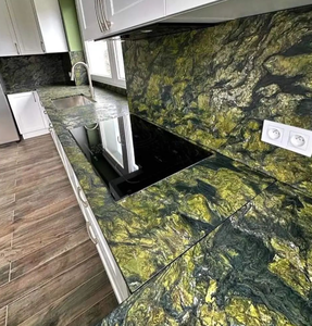 Tấm Đá <span class=keywords><strong>Granite</strong></span> <span class=keywords><strong>Picasso</strong></span> màu xanh lá cây sang trọng thiết kế hiện đại với bề mặt được đánh bóng cho tường và sàn nội thất cho biệt thự - Product Image 2