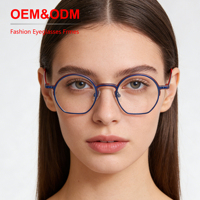 Montures de lunettes tendance multicolores en métal, style rétro, légères, monture complète, durables, OEM ODM, étui à lunettes personnalisé avec logo