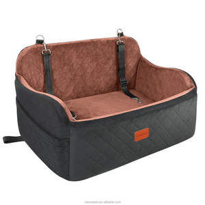 Hunde-Sitzerhöhung direkt vom Hersteller für große Hunde, Hundebett mit Schaumstofffüllung, Sicherheitsgurt und 2 Taschen, abnehmbarer und waschbarer Haustier-Autositz - Product Image 1
