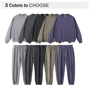 定制超大制造商重量级男女通用420 Gsm洗涤运动衫套装 - Product Image 2