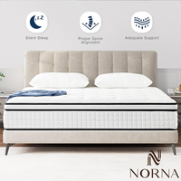 Matelas de lit king size pour hôtel, matelas hybride en mousse haute densité, ressorts et latex, enroulable dans une boîte, vente promotionnelle