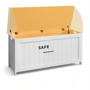 Mobiletto contenitore per soggiorno moderno scandinavo con anta a persiana in legno, scomparto singolo, arredamento per la casa D0100HAHXTW - Product Image 1