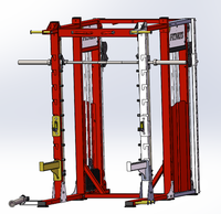 WQ Équipement de fitness multifonctionnel en métal, universel et commercial, type Gantry pour salle de sport à domicile, avec Smith Machine, banc de squat et station d'entraînement des bras