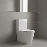Nouvelle Conception WC Carré à Chasse d'Eau Tornado, Blanc, Monobloc, en Céramique, Sanitaire, pour Salle de Bain