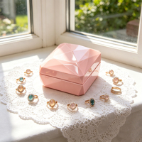 Boîte à bijoux en bois faite à la main avec finition peinture brillante, couleur personnalisée, style moderne élégant et rectangulaire, pour bague, collier, cadeau