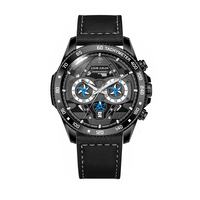 Montre Homme Louie Juelen Bestseller, Sportive, Étanche 3 ATM, Bracelet en Cuir Véritable, Boîtier en Acier Inoxydable, Quartz, Design Simple et Original