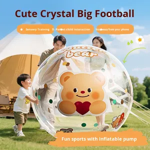 Ballon de football gonflable en plastique transparent géant, haute élasticité, pour utilisation en plein air, pelouse, plage, interaction parent-enfant - Product Image 2