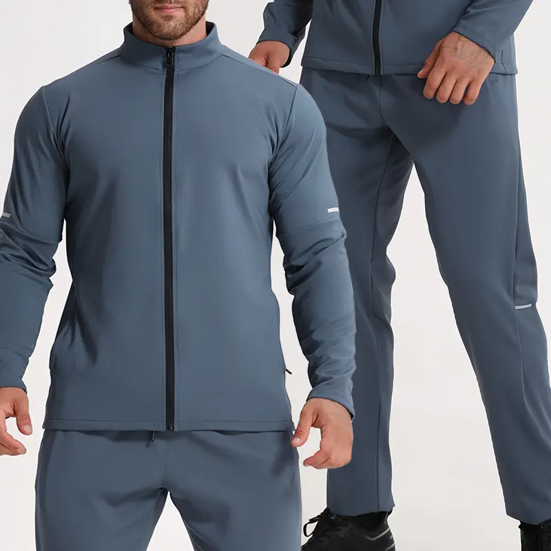 Two Piece Jogging Suits Men Running Pants And Jacket Sport Set Fitness Wear Mens Reflective Tracksuit