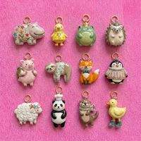 Liontin Buatan Tangan Anti Air Vintage Tahan 2 Tahun Tanpa Kusam Premium Bentuk Kuda Nil, Anak Ayam, Katak, Landak, Babi untuk Suvenir Perjalanan