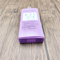 Boîte en plastique transparente violette avec bordure blanche et fenêtre semi-transparente, boîte d'emballage anti-rayures pour accessoires de bandes en latex