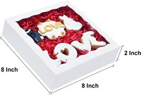 Blanc 8x8x2 Pouces Boulangerie Papier Boîtes Fenêtre Cookie Macaron Chocolat Recouvert Fraises Cakesickle Boîtes