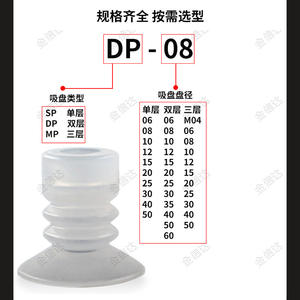 Ventouse industrielle pneumatique puissante en silicone Tianxing à grande tête pour bras robotique, modèles SP/DP/MP, simple/double couche - Product Image 4