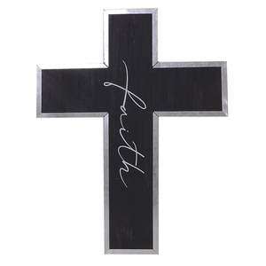 Croix religieuse en bois artisanale traditionnelle de 35x45 cm pour la décoration murale de la maison - Product Image 1