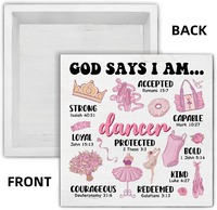Panneau en bois rose « Dieu m'appelle danseur » - Décoration de foi balletique pour la chambre des filles, à poser sur une table