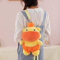 Sac à dos en peluche créatif Capybara Lulu, jouet en peluche Capybara jaune mignon et ludique, sac à dos en peluche doux et adorable, vente en gros