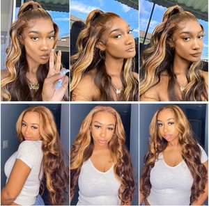 Encaje suizo <span class=keywords><strong>Vietnam</strong></span> pelo encaje completo Frontal pelucas de cabello humano piano colores Jerry Curl & Deep Wave encaje transparente - Product Image 6