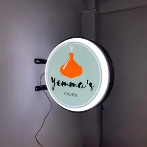 Panneau lumineux en acrylique avec panneau Led, personnalisé, boîte à lumière pour la publicité, rétro supports de bière, en cercle